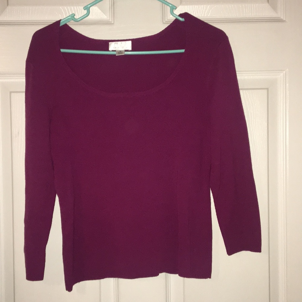 Cranberry Scoop Neck Medium Sweater